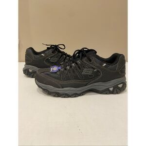 Skechers NWOB Memory Foam Wide Fit After Burn Athletic Sneakers Black Sz 8.5